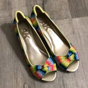Women’s Rainbow Peep-Toe Flats